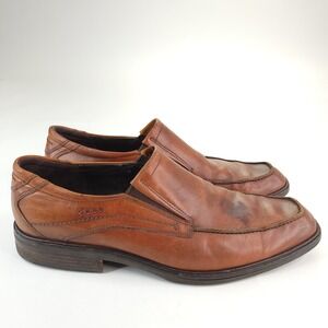 Ecco Shock Point Casual Loafers Mens ‎ EU 46 US 12 Brown Leather Shoes